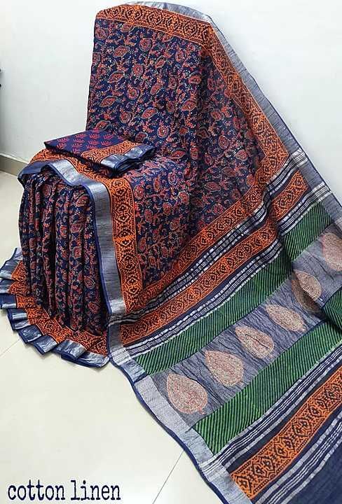 🌸🌸New collection of printed mul cotton 
Sarees with blouse piece all avl in stock 
6.5 metre with  uploaded by business on 2/11/2021