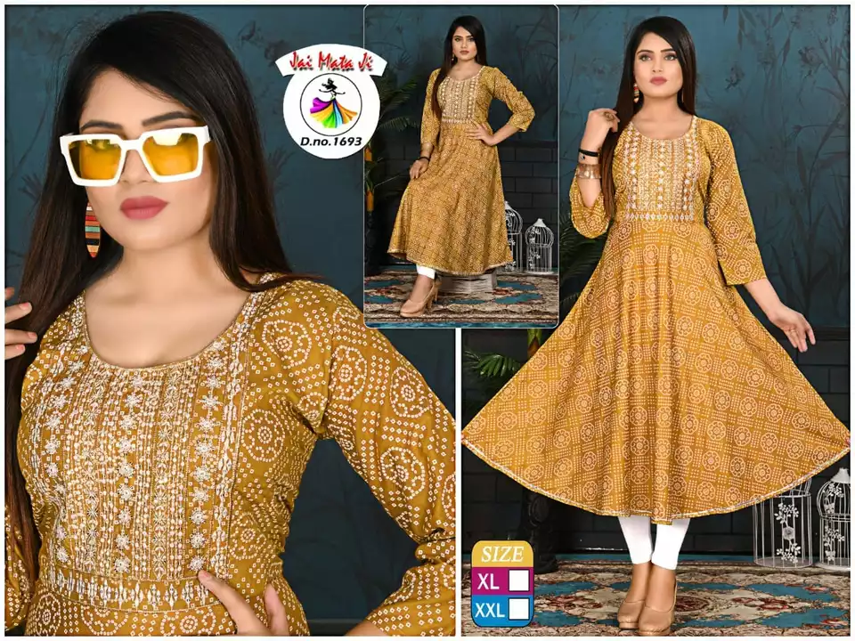 Presenting New design Cotton kurti embroidery frock uploaded by Swastik creation on 1/11/2023