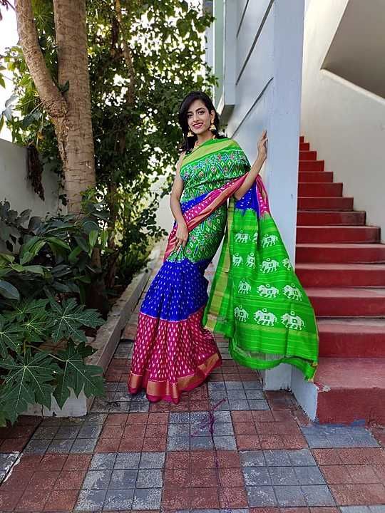 Pochampally ikkat heavy design silk sarees uploaded by WEAVING CLUB on 2/11/2021