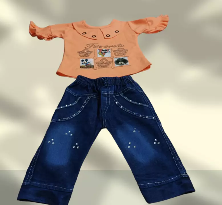 Baby girl jeans capry and designer top uploaded by Fresh Fashion on 1/11/2023