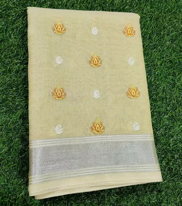 Tissue embroidery work saree  uploaded by GA Fabrics on 1/11/2023