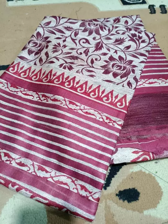 Tussar by ghicha block print saree uploaded by business on 1/11/2023