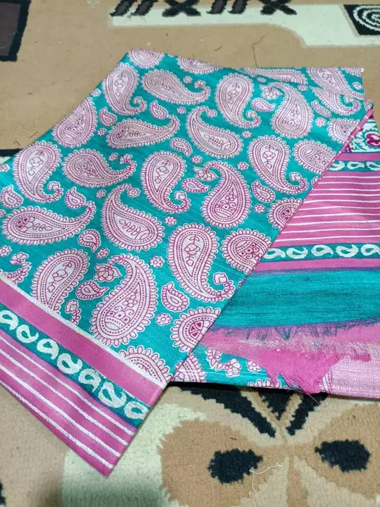 Tussar by ghicha block print saree uploaded by Handloom Silk on 1/11/2023