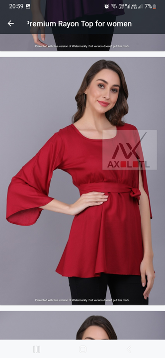 Premium qualitu Rayon Tunic Top for women uploaded by AXOLOTL on 1/11/2023