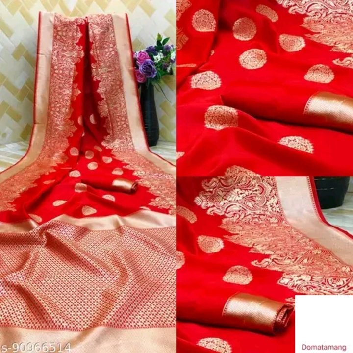 Post image I want 50+ pieces of Saree at a total order value of 10000. I am looking for Checkout this latest Sarees
Product Name: *Pure Bright Red Colour Gold Toned Beautiful Trendy Banara. Please send me price if you have this available.