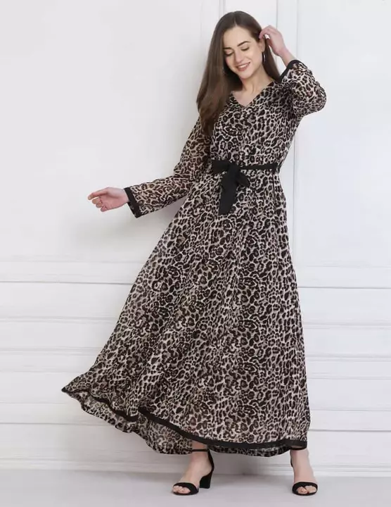 Women polyester Animal print Dress  uploaded by Anshara Fashion on 5/29/2024