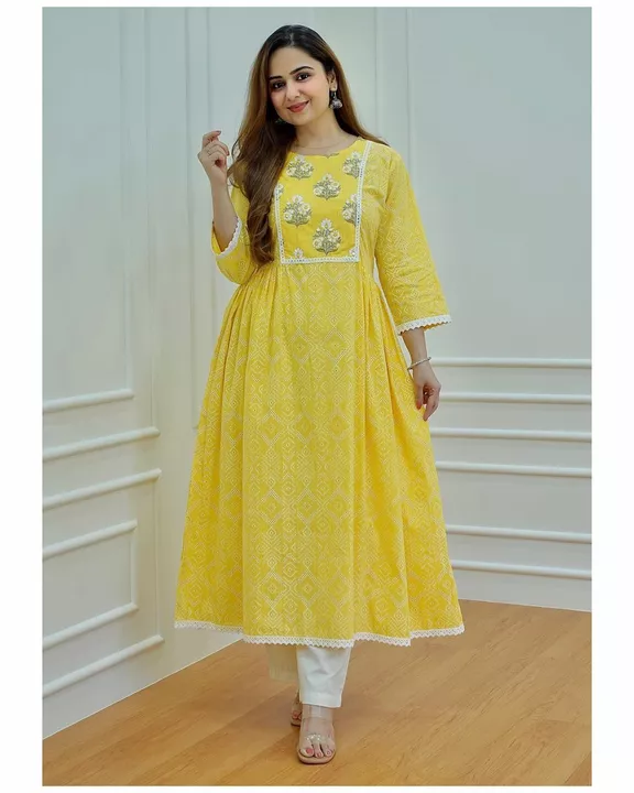 Post image Beautiful Rayon Fabric Anarkali kurti With Pant