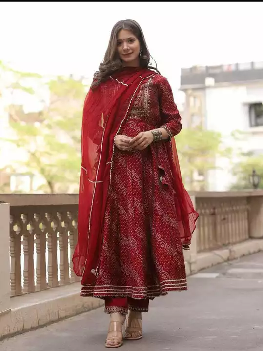 Post image Beautiful Rayon Fabric Anarkali kurti Pant With Dupatta