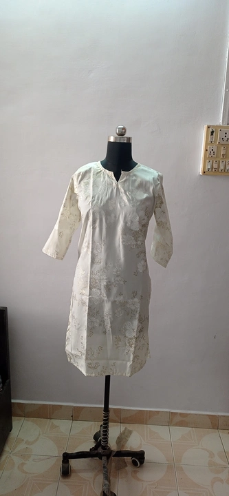 Cotton kurti with foil work uploaded by business on 1/12/2023