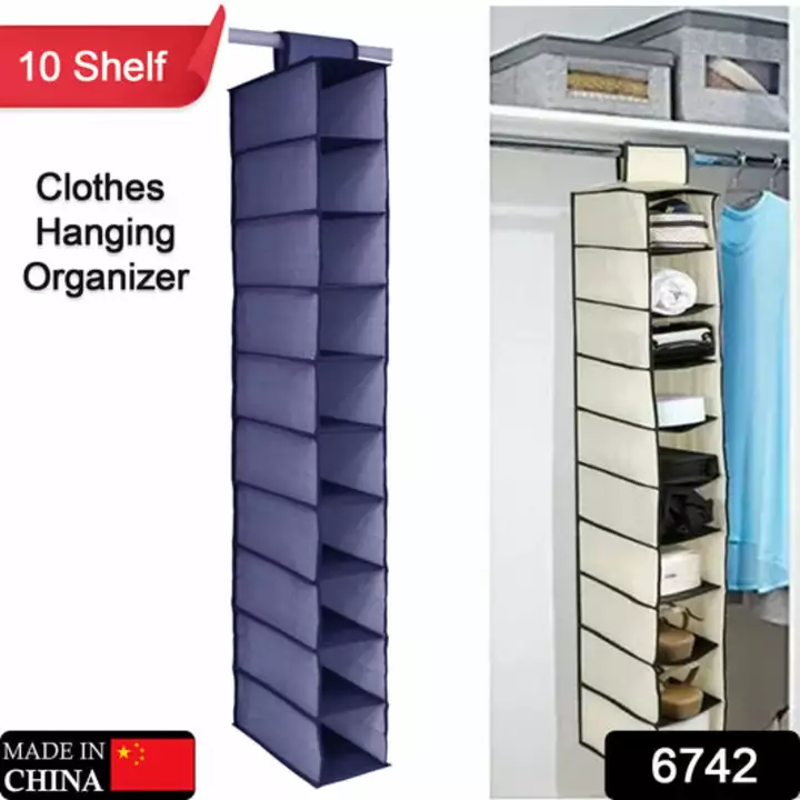 6742 10tier Multipurpose Storage Rack, Foldable, Collapsible Fabric Wardrobe Organiser for Clothes uploaded by DeoDap on 1/12/2023