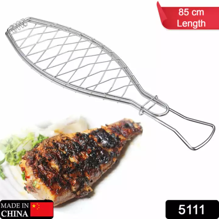 5111 Stainless Steel BBQ Barbecue Fish Grill Net Basket, Standard, Silver uploaded by DeoDap on 1/12/2023