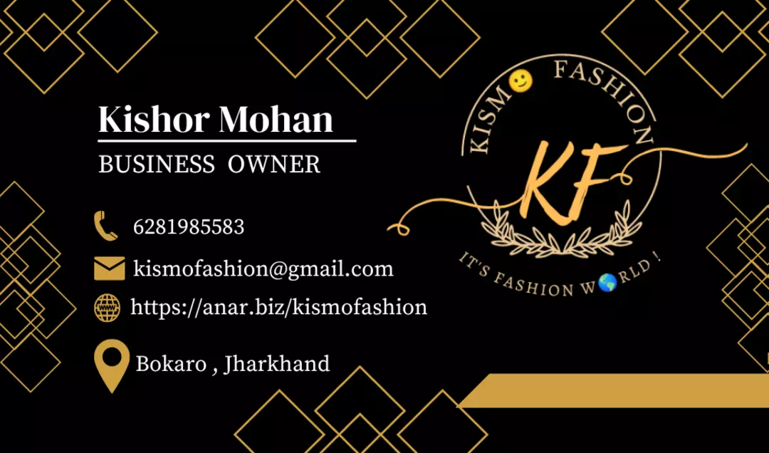 Visiting card store images of Kismo Fashion 