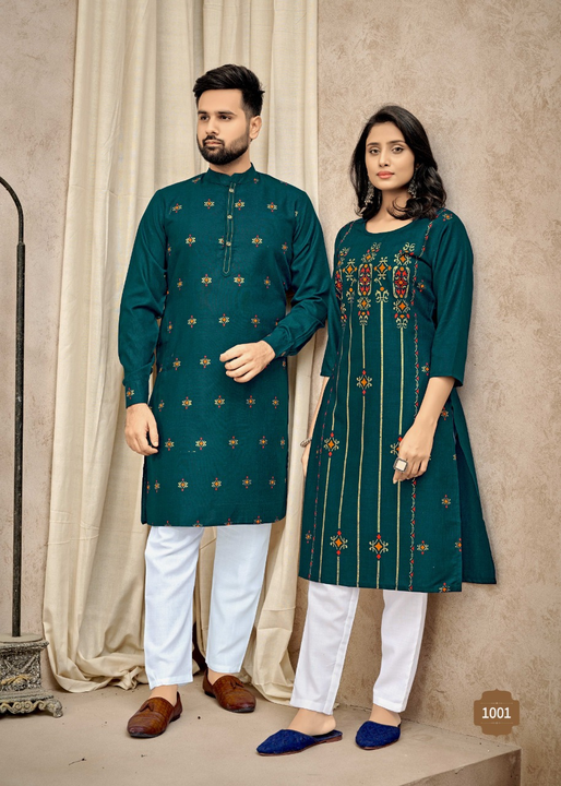 Couple Kurta set  uploaded by Shree Fashion Hub on 1/12/2023