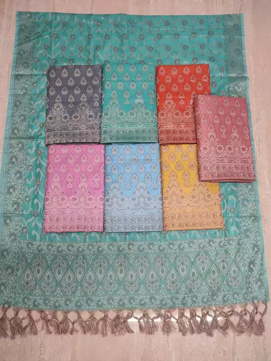 Banarasi cotton weaving tanchui suit ... with bottom jakard..3pc. uploaded by Colors Collection on 5/22/2024
