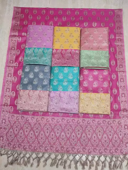 Banarasi cotton weaving tanchui suit ... with bottom jakard..3pc. uploaded by Colors Collection on 5/15/2024