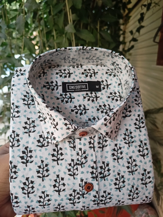 Khadi cotton shirts full sleeve  hand block  uploaded by One98fivestores on 1/12/2023