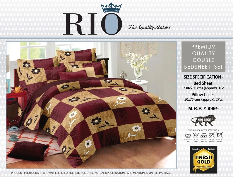 Rio double bed sett  uploaded by Harsh Handloom on 1/12/2023