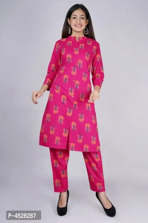 Front open printed kurti set uploaded by NEELRATNA  on 1/12/2023