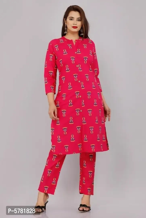 Printed cotton kurti plazo set uploaded by NEELRATNA  on 1/12/2023