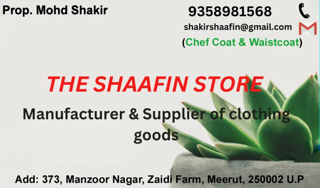 Visiting card store images of The shaafin store