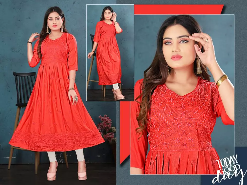 Long Ghera Fancy Work Kurtis 290/- All Xl Xxl  uploaded by Radha Creation , Maira sales for Readymade items on 1/12/2023