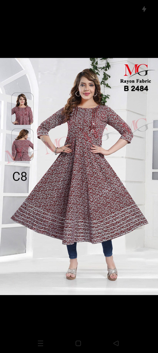 Long Midi reyon fabric  uploaded by Aashirwad Girls Wear on 1/12/2023