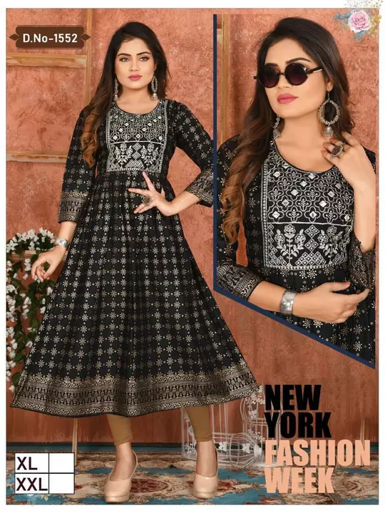 Long Ghera Fancy Work Kurtis 290/- All Xl Xxl uploaded by Radha Creation , Maira sales for Readymade items on 1/12/2023