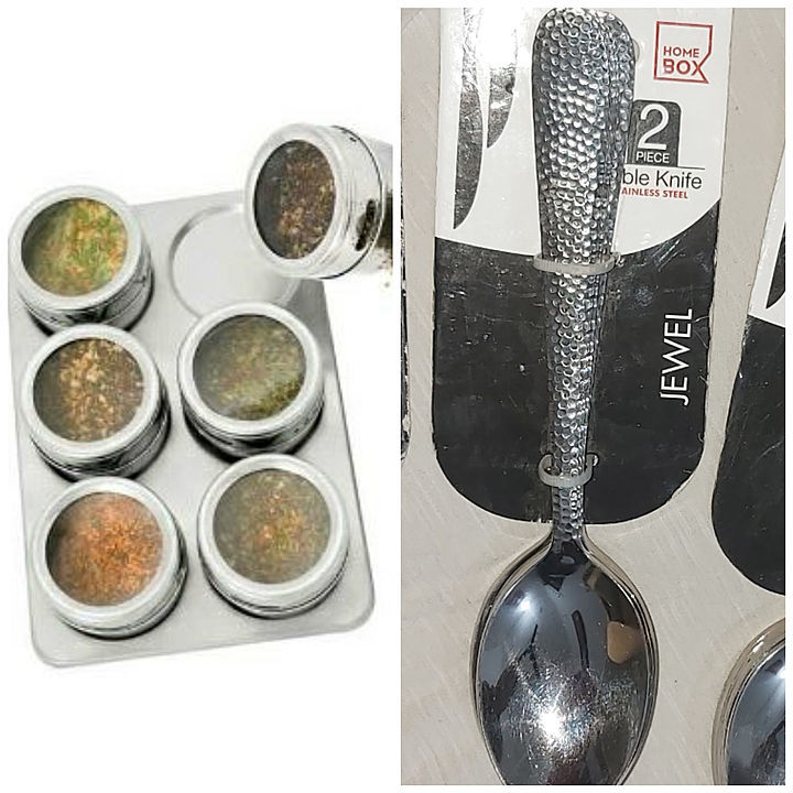 spicec rack megantic spice rack with 6 imported spoon branded uploaded by pink Rose fashion Store  on 2/12/2021
