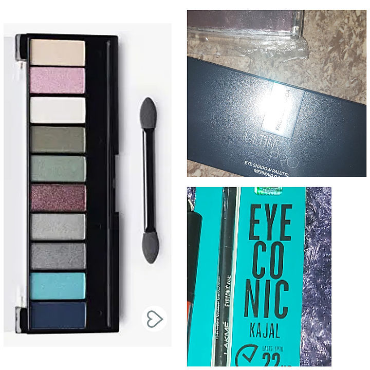 faces canada orignl brand eye shadow palette with lakme iconoic kajal  uploaded by pink Rose fashion Store  on 2/12/2021