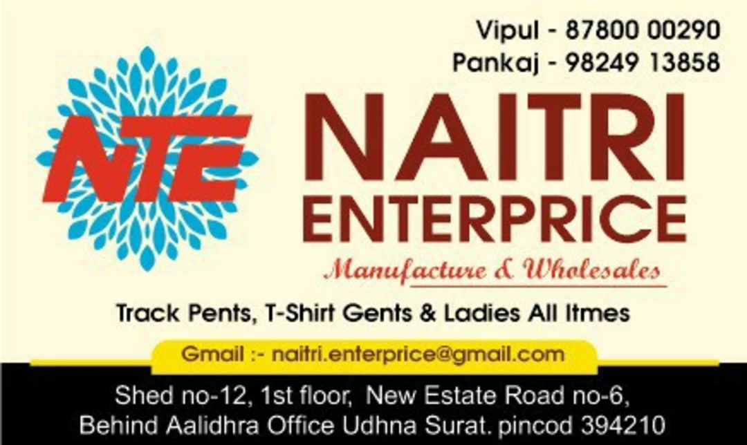 Visiting card store images of NAITRI ENTERPRICE