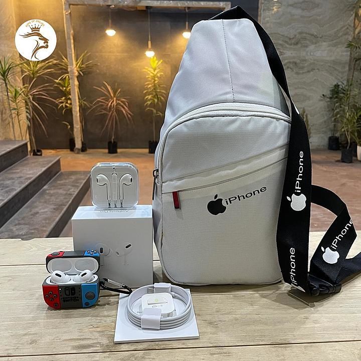 Post image *Apple Combo😍😍😍*

*Apple airpods Pro🔥*
-with apple print at back
-calling function  Available
-good quality pods with best battery backup
*Premium Cover FREE*

*Apple earphone❤️*
- apple earphone with awesome sound quality in small box

*Apple  Bagpack😍😍*
Apple  bagpack of high quality✨

*Only @2099 free shipping🔥🔥🔥*

*BOOK NOW OR CRY LATER😎😎😎😎*