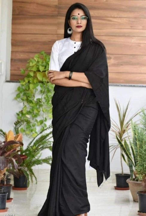 Trendy black Georgette saree uploaded by Ramiv vastra on 1/13/2023
