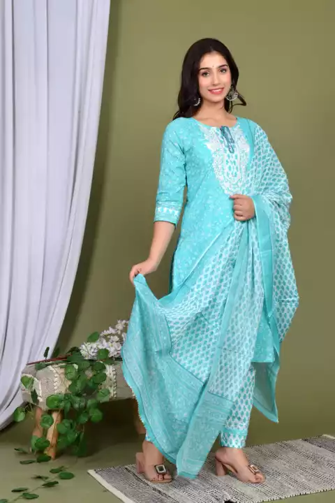 Cotton 60 60 Kurti Pant With Dupatta  uploaded by Ln Textile on 1/13/2023