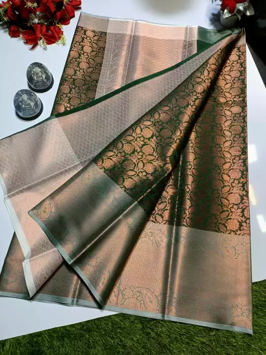 Banarasi copper soft silk saree uploaded by Bs_textiles7 on 1/13/2023