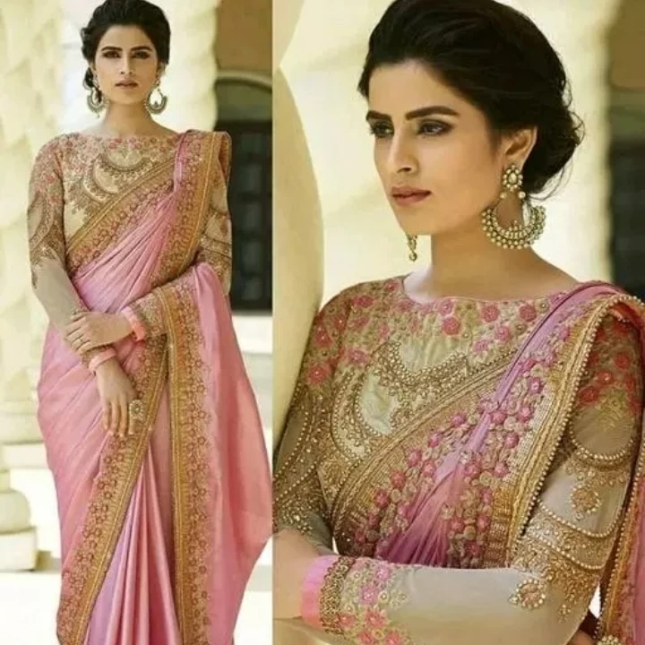 womens party wear pink embroidery saree 
 uploaded by business on 1/13/2023