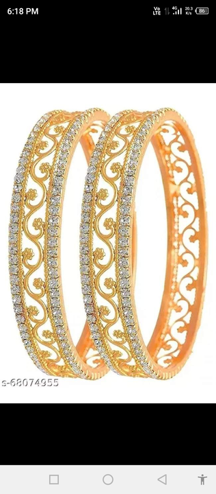 CUTE GOLD One Gram Gold Plated Stone Bangles for Women & Girls 
 uploaded by business on 1/13/2023
