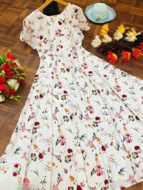 Women Maxi length Floral Print Dress uploaded by Goti Narrow Fab on 1/13/2023