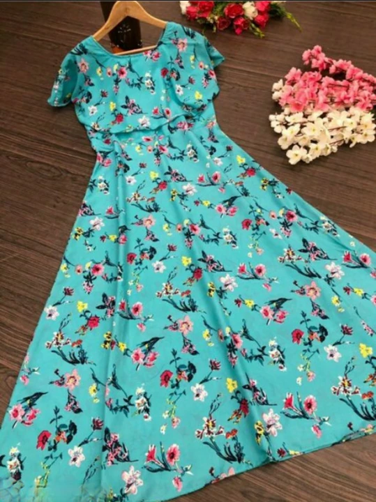 Women Maxi length Floral Print Dress uploaded by Goti Narrow Fab on 1/13/2023