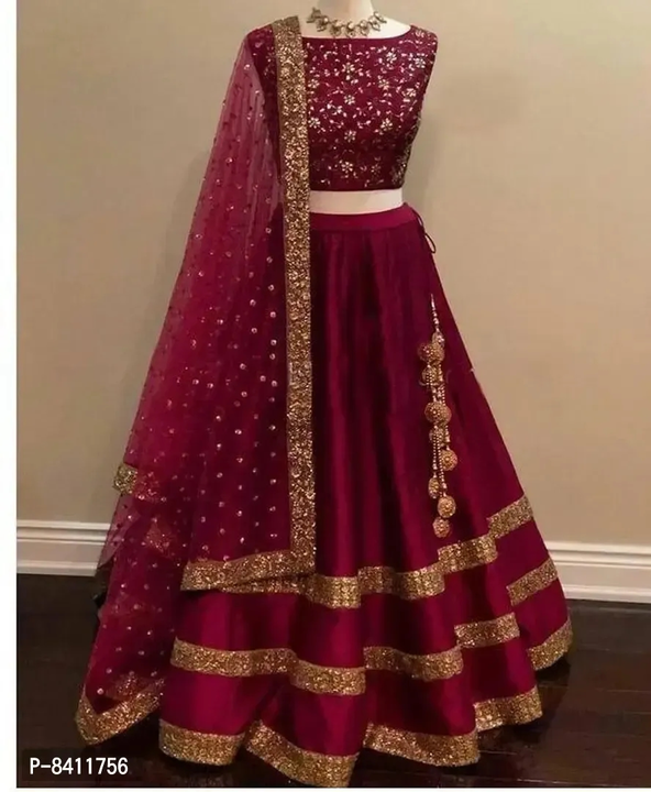 *Elegant Patiyala Semi Stitched lehenga*

 *Size*:
Free Size(Waist - 42.0 - 44.0 inches) 
Free Size( uploaded by Home delivery all india on 1/13/2023