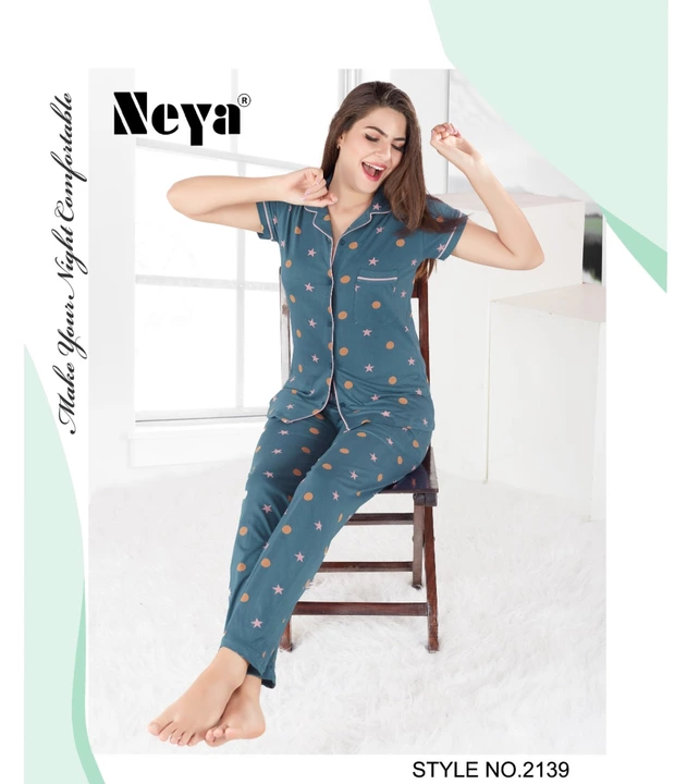 Neya shirt pyjama nightsuit uploaded by Neya International on 1/13/2023
