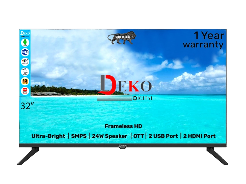 DEKO 32" voice command, Full HD, Frame less Android tv uploaded by G- Block, G-151, kamla nagar, Agra(U.P.) on 1/13/2023