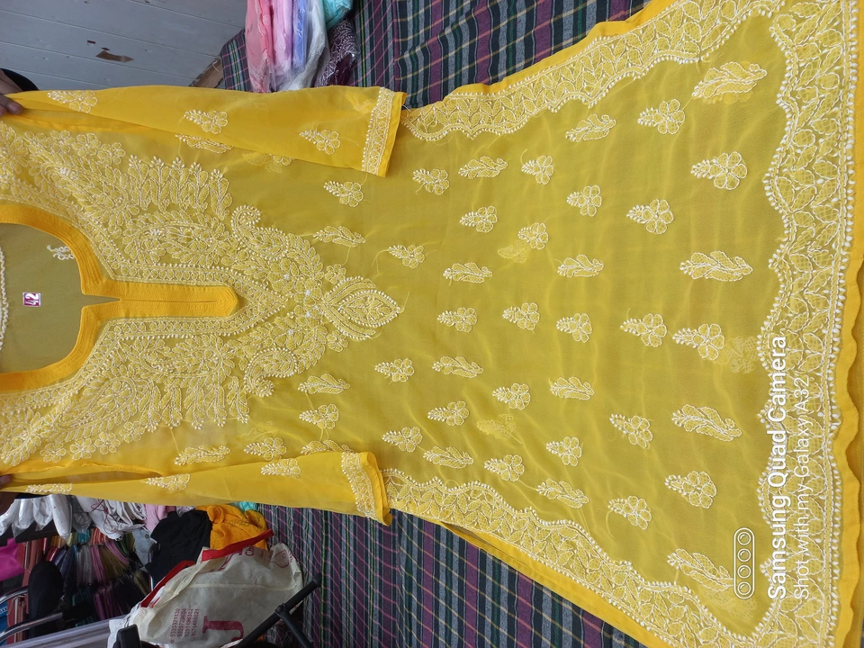 Georgette  lucknowi chikan work kurti uploaded by Wahid & sons chikan arts on 5/24/2024