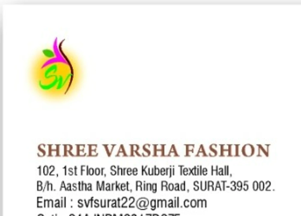 Visiting card store images of Shree varsha fashion