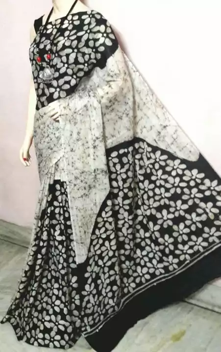 MURSIDABAD SILK WAX BATIC HAND PAINT SAREE WITH B.P. uploaded by business on 1/13/2023