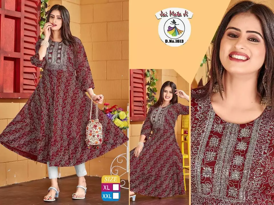 Long Fancy worm ghera Kurtis 290/- xl xxl uploaded by Radha Creation , Maira sales for Readymade items on 1/13/2023