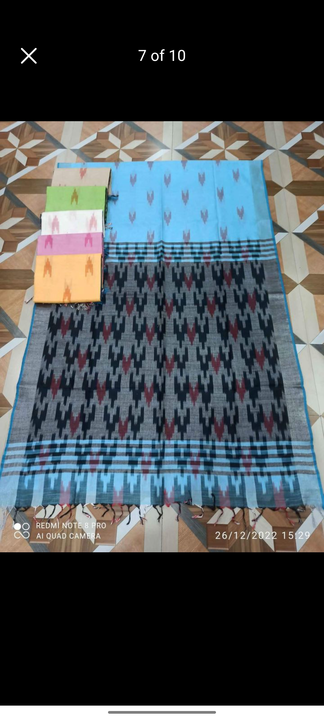 Pure linen cotton sarees  uploaded by MH BRAND on 1/13/2023