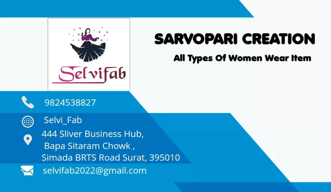 Visiting card store images of SELVIFAB 