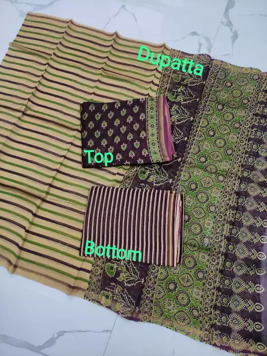 Handblock fancy ajrakh print chanderi dress material uploaded by Virasat handloom chanderi on 5/30/2024