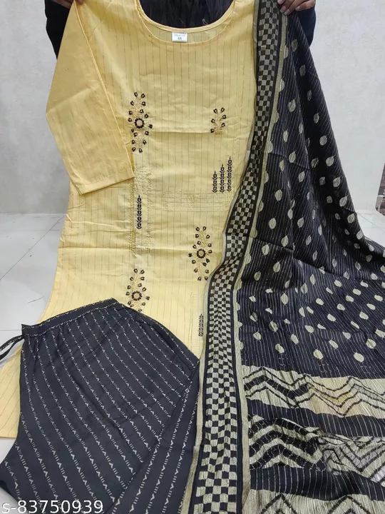 *NEW LAUNCHING*

S creation 

*Embroidery kurti pant set*

*Fabric -Cotton kurti cotton pant* uploaded by Wedding collection on 6/1/2024