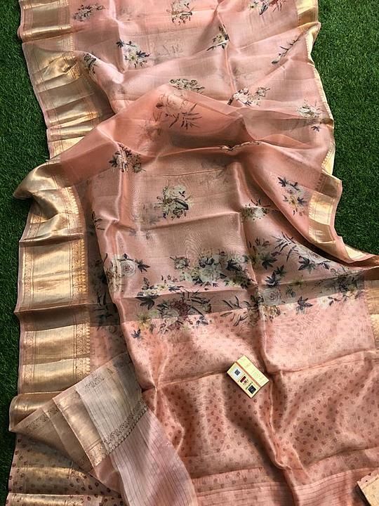 organza print saree uploaded by business on 2/12/2021